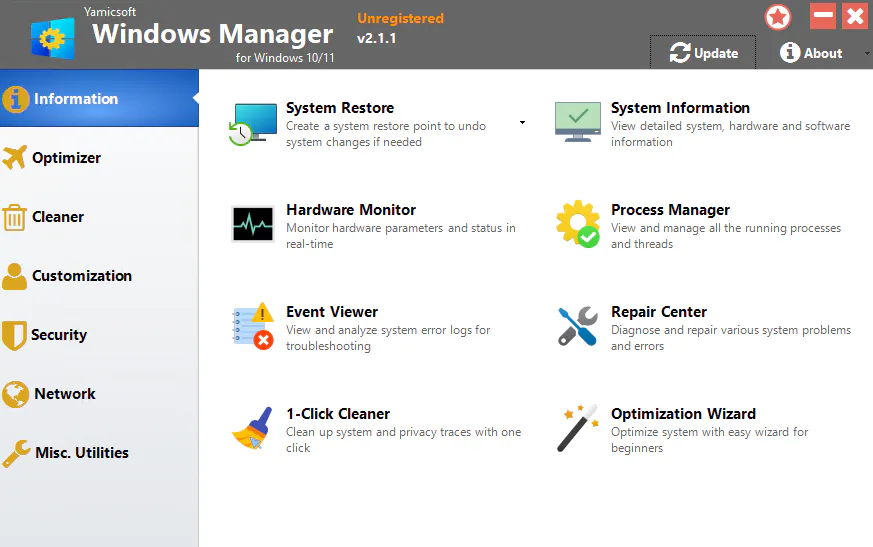 Yamicsoft Windows Manager 10 11