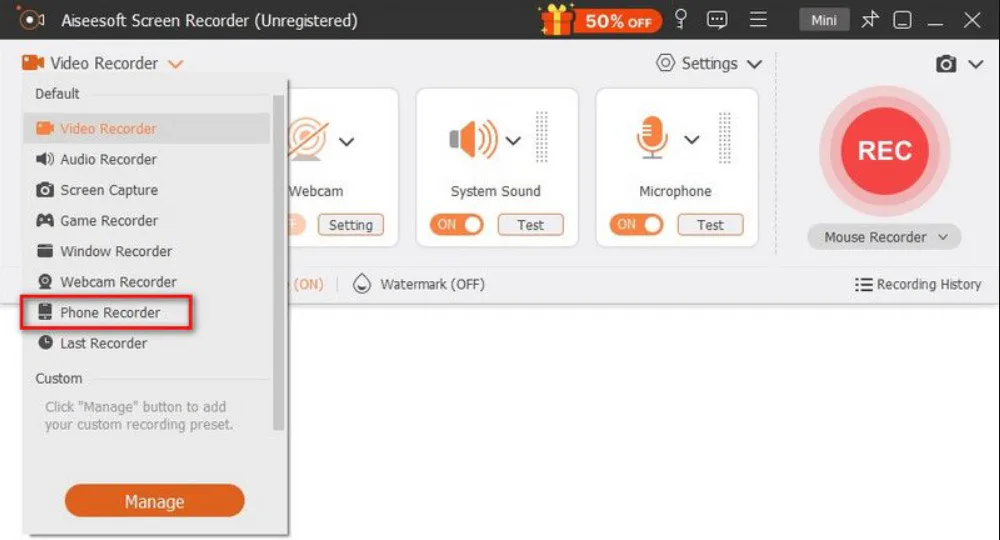Aiseesoft Screen Recorder Free