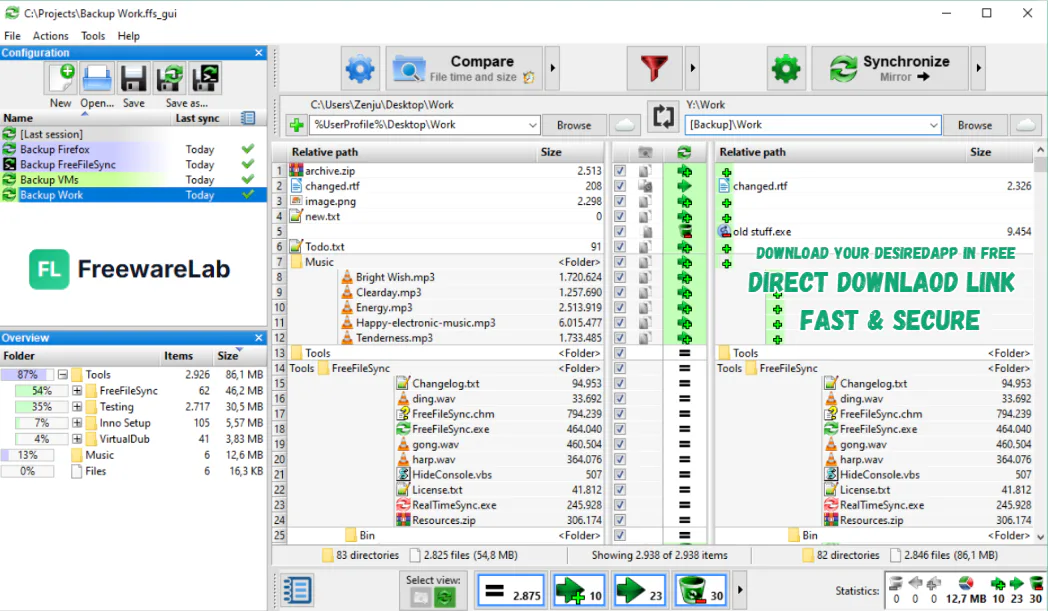 FreeFileSync for windows