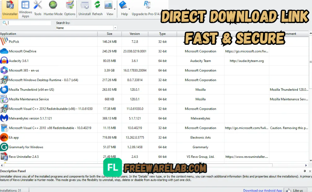 Revo Uninstaller Portable pc