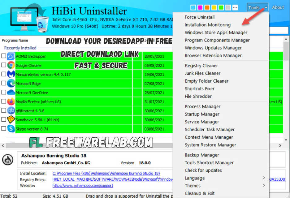 HiBit Uninstaller for windows