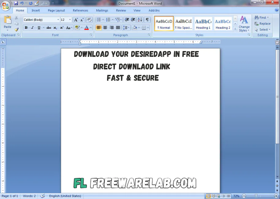 Microsoft Word 2007 for windows