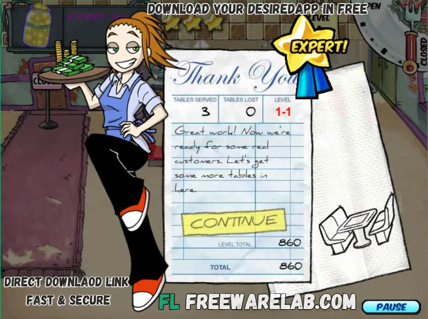 Diner Dash download for pc