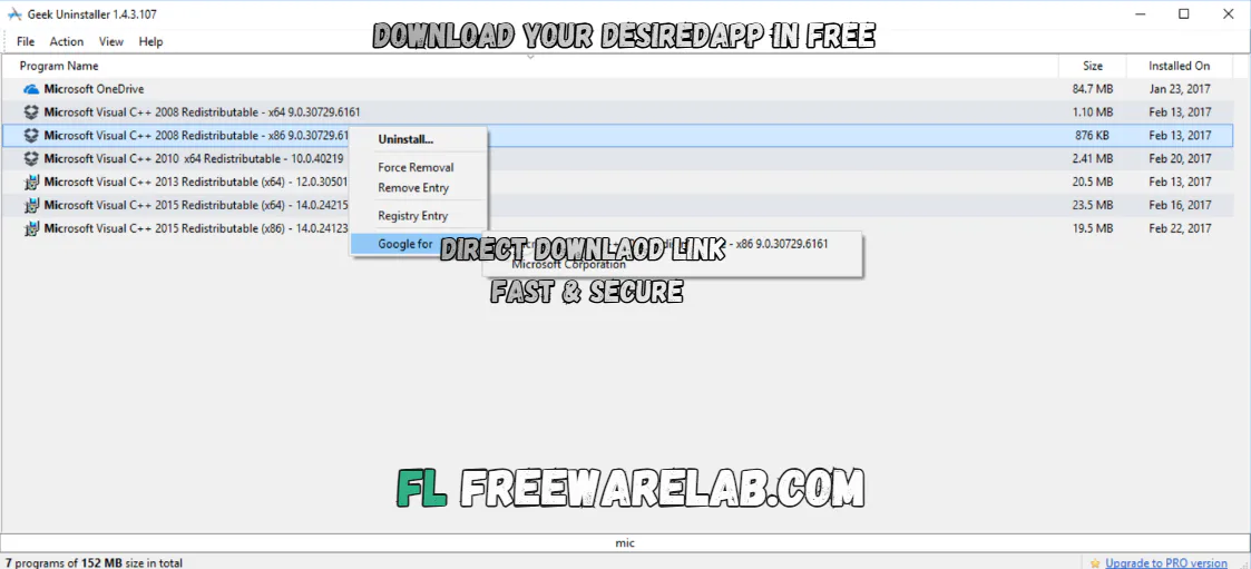 Geek Uninstaller for windows